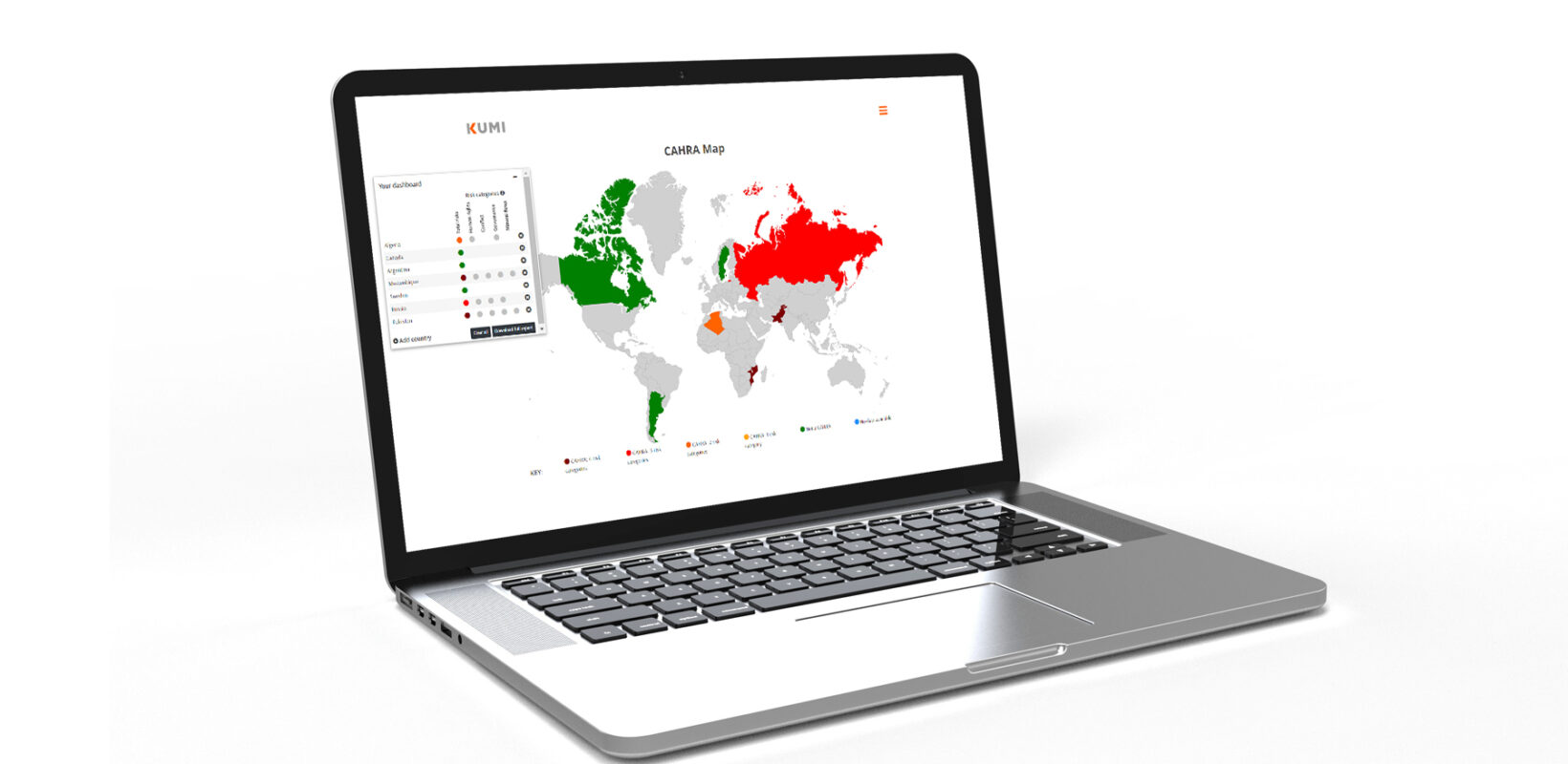 Laptop with CAHRA map