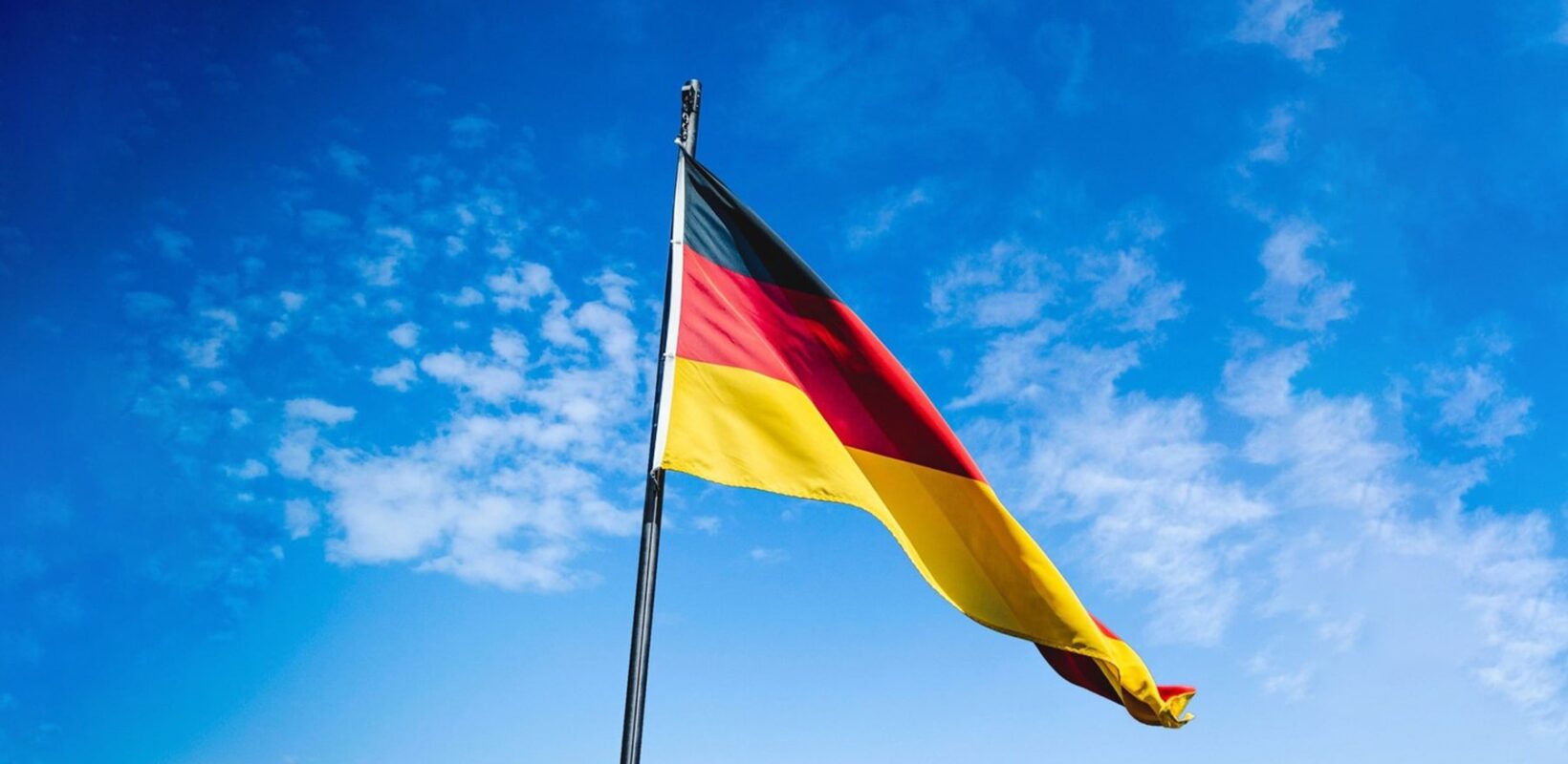 German flag blowing in the wind